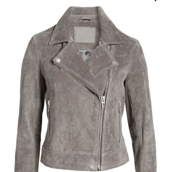 Blank Nyc Moto Jacket in Grey suede size Large - Picture 3 of 10